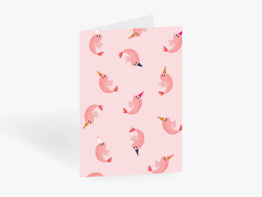 TYPEALIVE - Grußkarte /  Party Shrimps mit Umschlag