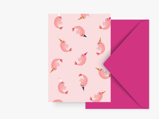 TYPEALIVE - Grußkarte /  Party Shrimps mit Umschlag