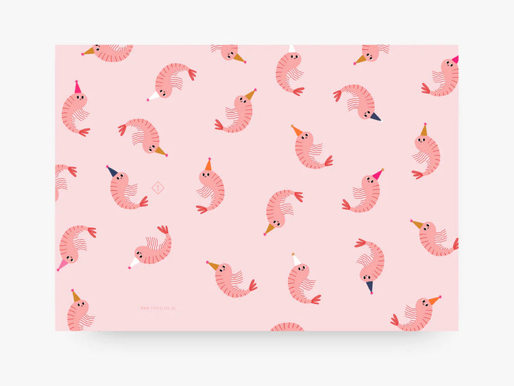 TYPEALIVE - Grußkarte /  Party Shrimps mit Umschlag