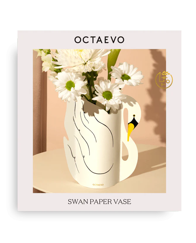 Schwanenvase (Mini) - Verpackung Design Vase aus Papier von OCTAEVO