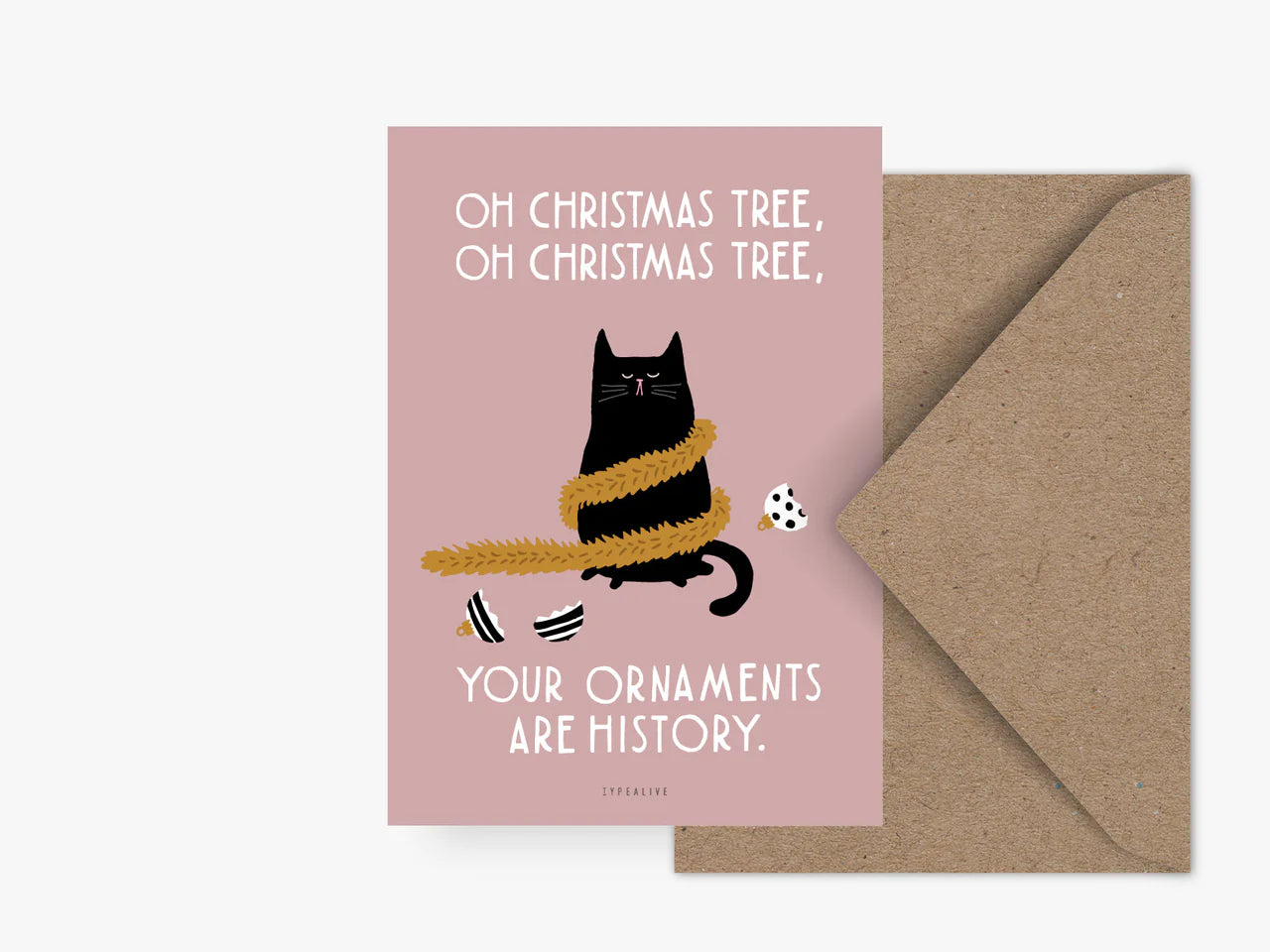 TYPEALIVE Postkarte / Christmas Cat No. 1 & MIT Umschlag