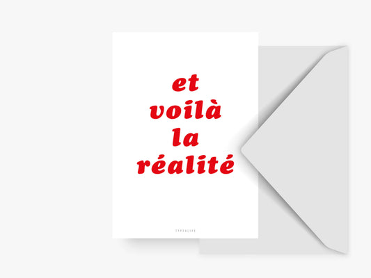 TYPEALIVE - Postkarte / Réalité No. 3 mit Umschlag